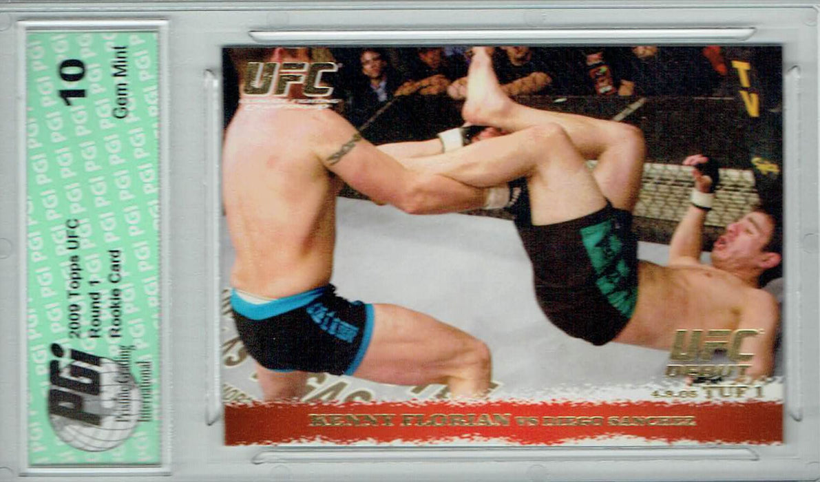 Kenny Florian Diego Sanchez 2009 Topps UFC #26 Gold 432 Made Rookie Card PGI 10