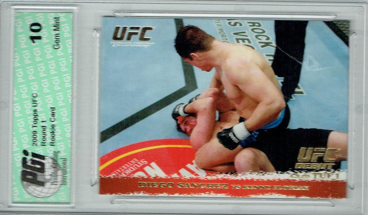 Diego Sanchez Kenny Florian 2009 Topps UFC #21 Gold 432 Made Rookie Card PGI 10
