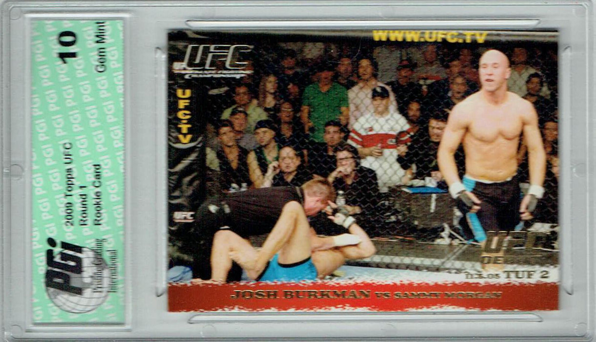 Josh Burkman Sammy Morgan 2009 Topps UFC #28 Gold 432 Made Rookie Card PGI 10