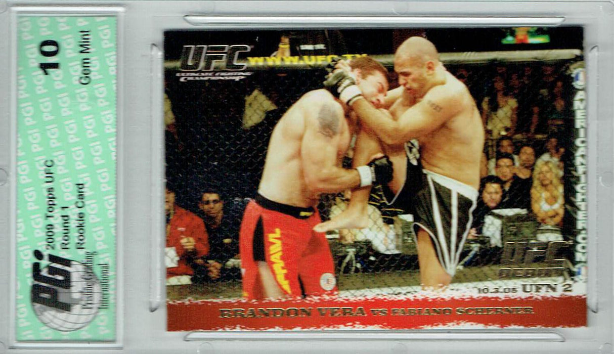 Brandon Vera Fabiano Scherner 2009 Topps UFC #34 Gold 1/432 Rookie Card PGI 10