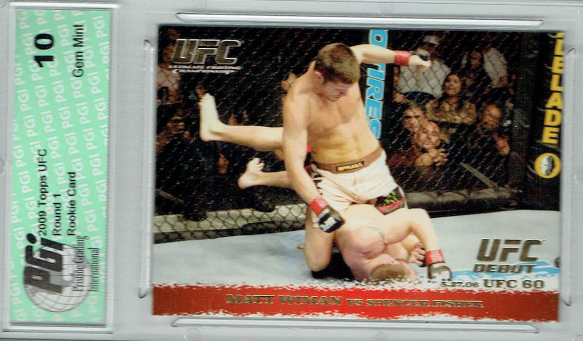 Matt Wiman Spencer Fisher 2009 Topps UFC #40 Gold 432 Made Rookie Card PGI 10