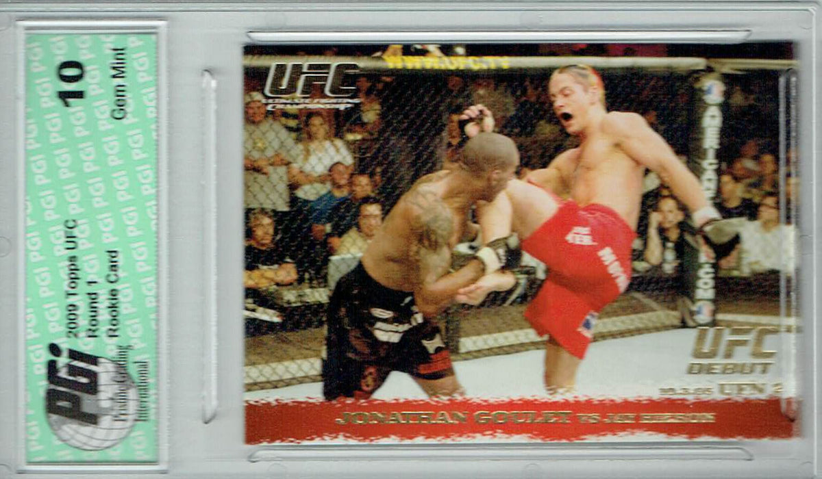 Jonathan Goulet Jay Hieron 2009 Topps UFC #35 Gold 432 Made Rookie Card PGI 10