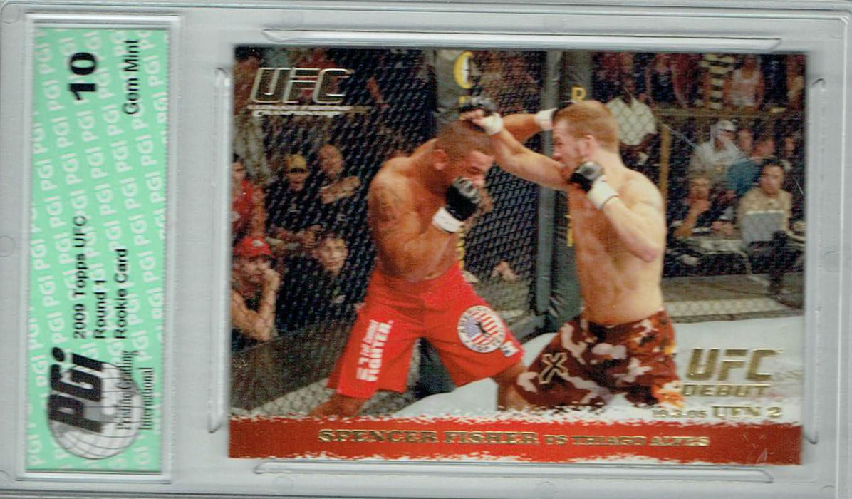 Spencer Fisher Thiago Alves 2009 Topps UFC #36 Gold 432 Made Rookie Card PGI 10