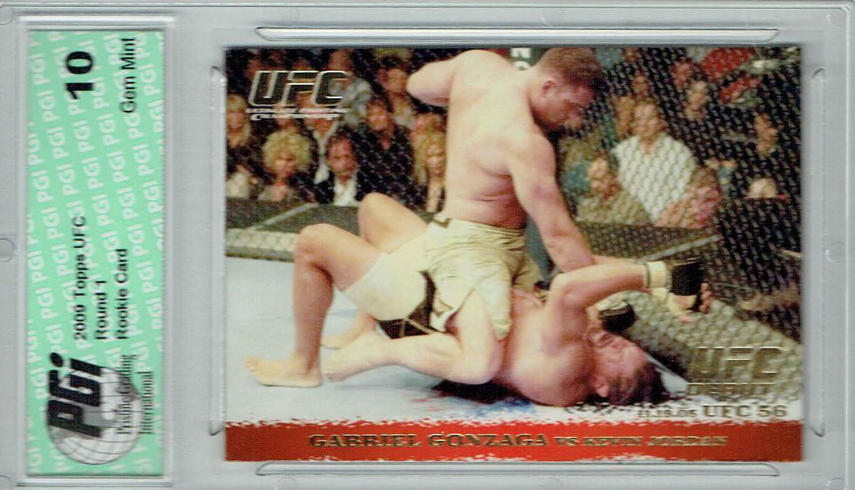 Gabriel Gonzaga Kevin Jordan 2009 Topps UFC #38 Gold 432 Made Rookie Card PGI 10