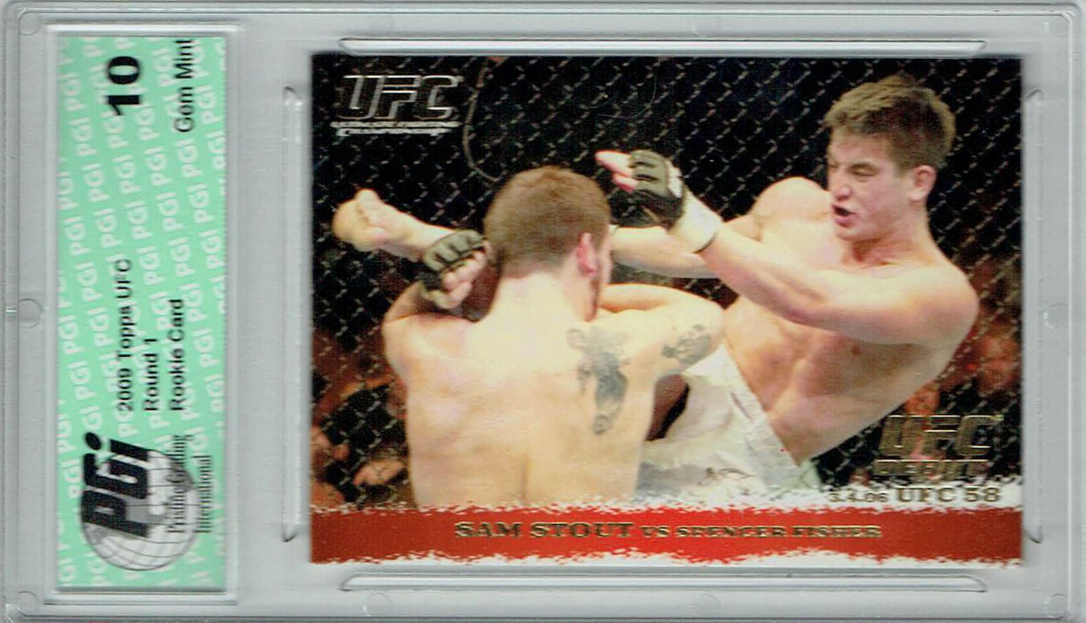 Sam Stout Spencer Fisher 2009 Topps UFC #39 Gold 432 Made Rookie Card PGI 10