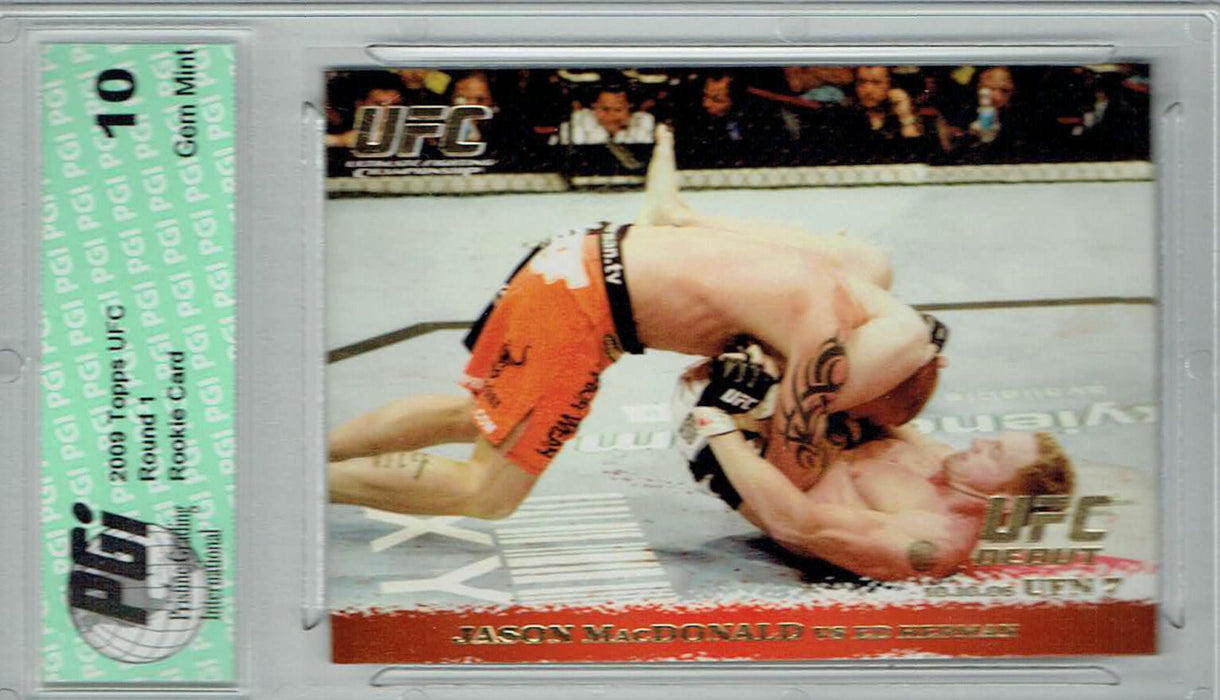 Jason MacDonald Ed Herman 2009 Topps UFC #54 Gold 432 Made Rookie Card PGI 10