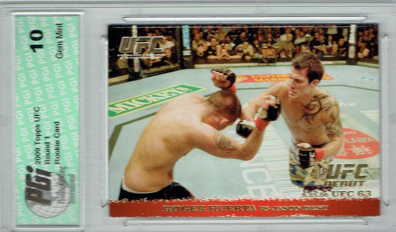 Roger Huerta Jason Dent 2009 Topps UFC #51 Gold 432 Made Rookie Card PGI 10