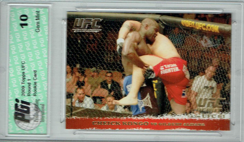 Cheick Kongo Gilbert Aldana 2009 Topps UFC #47 Gold 432 Made Rookie Card PGI 10