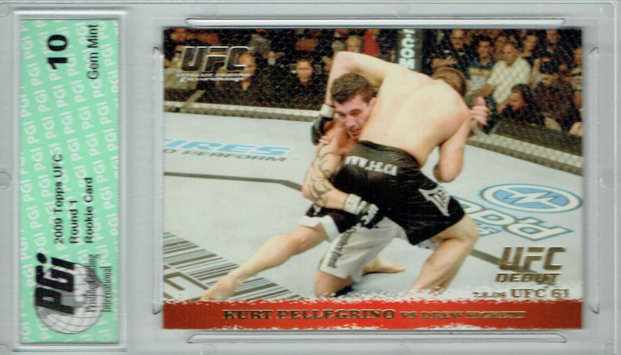 Kurt Pellegrino Drew Fickett 2009 Topps UFC #48 Gold 432 Made Rookie Card PGI 10