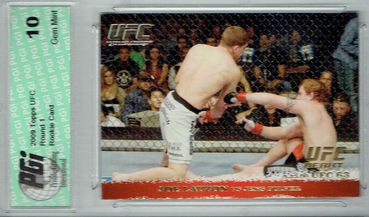 Joe Lauzon Jens Pulver 2009 Topps UFC #53 Gold 432 Made Rookie Card PGI 10