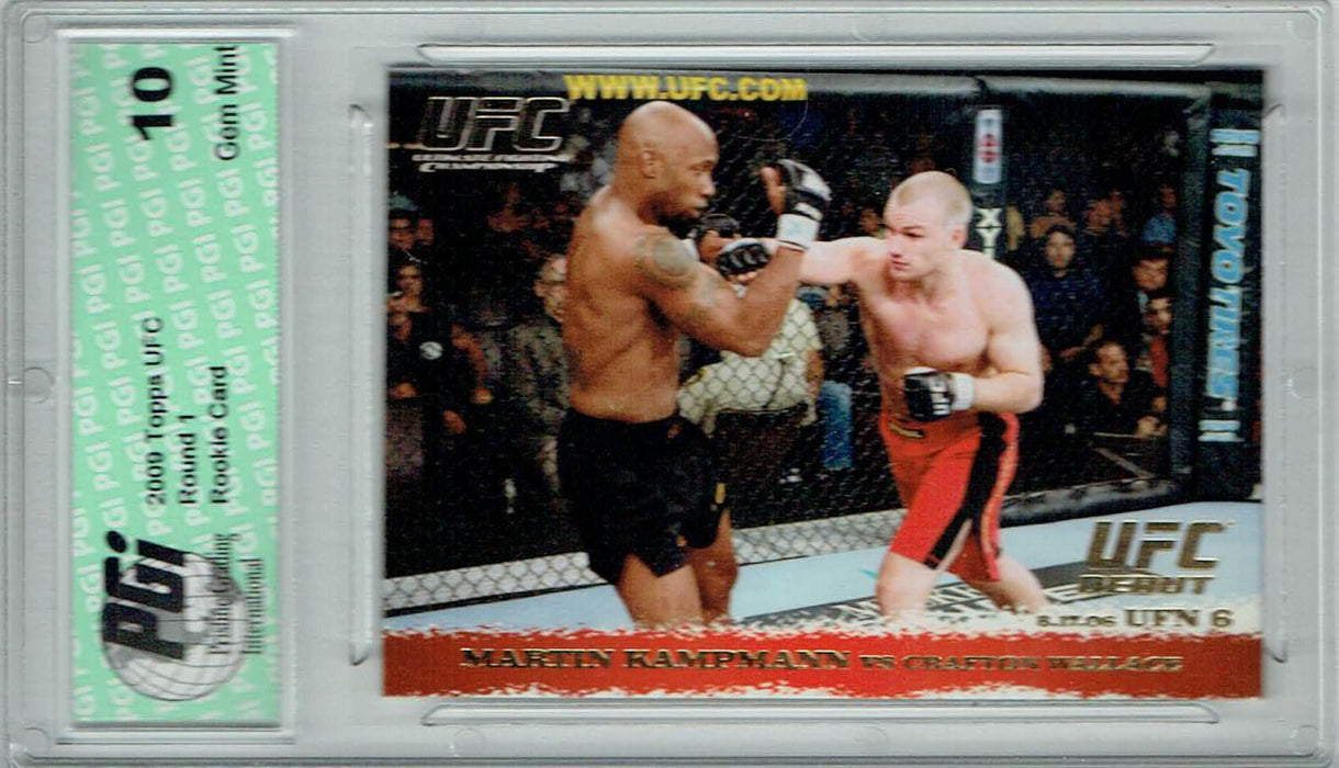 Martin Kampmann Crafton Wallace 2009 Topps UFC #49 Gold 1/432 Rookie Card PGI 10