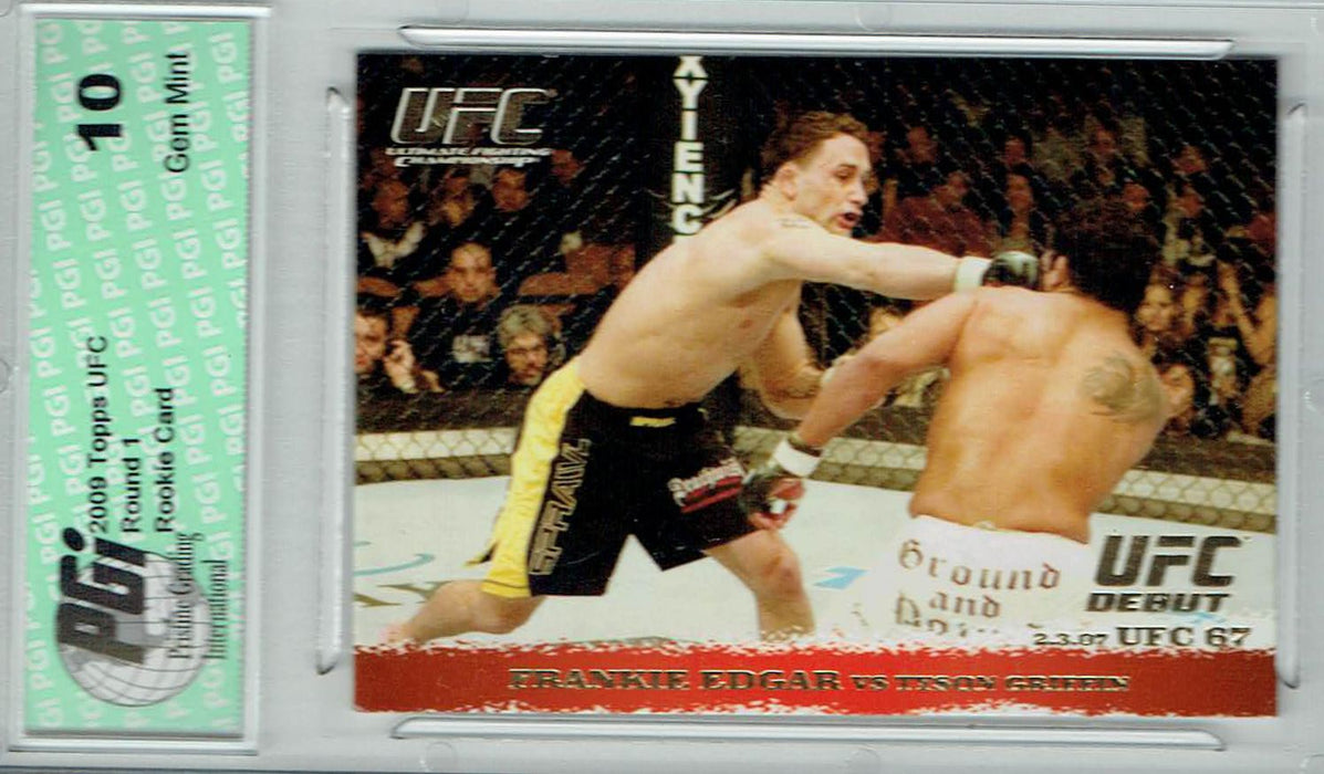 Frankie Edgar Tyson Griffin 2009 Topps UFC #60 Gold 432 Made Rookie Card PGI 10
