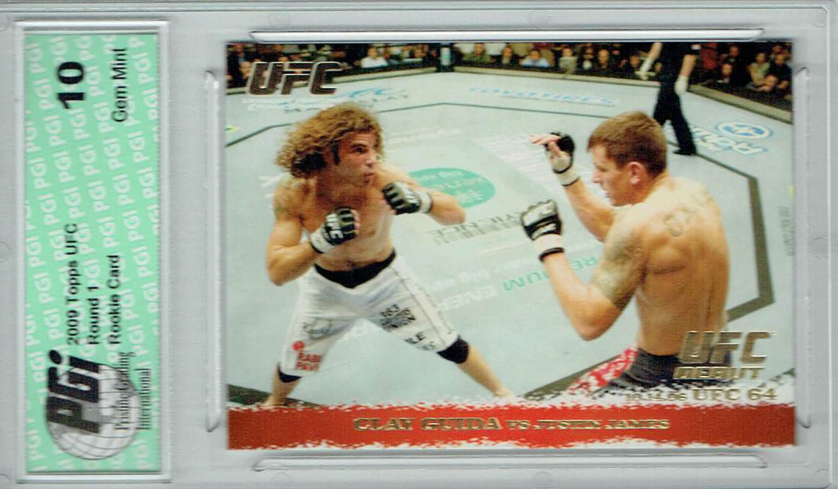 Clay Guida Justin James 2009 Topps UFC #56 Gold 432 Made Rookie Card PGI 10