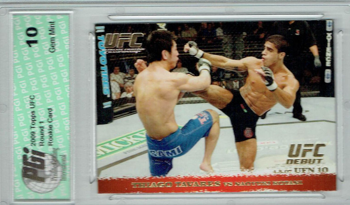 Thiago Tavares Naoyuki Kotani 2009 Topps UFC #61 Gold 1/432 Rookie Card PGI 10