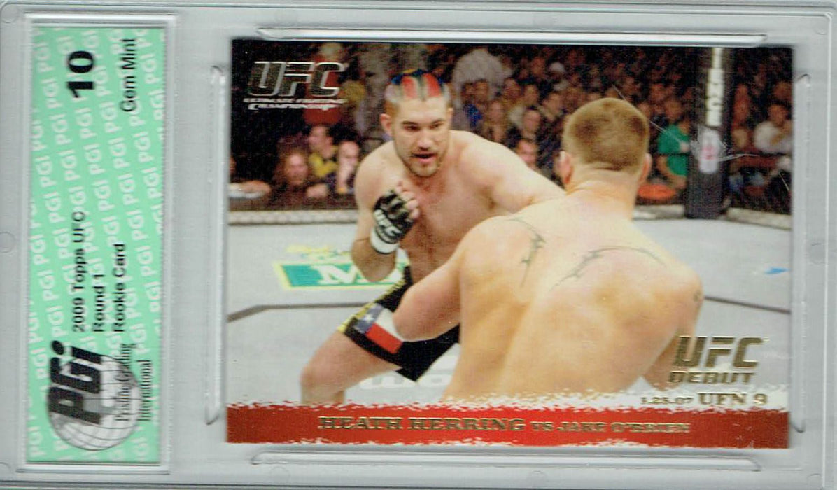 Heath Herring Jake O'Brien 2009 Topps UFC #57 Gold 432 Made Rookie Card PGI 10