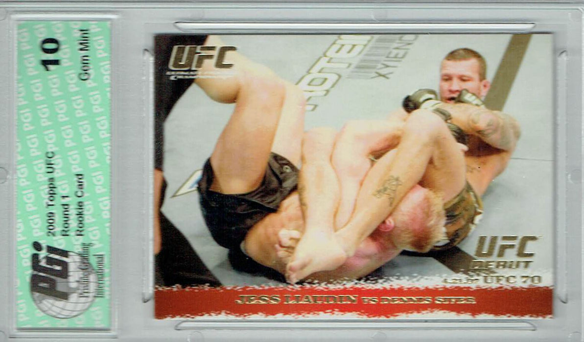 Jess Liaudin Dennis Siver 2009 Topps UFC #62 Gold 432 Made Rookie Card PGI 10