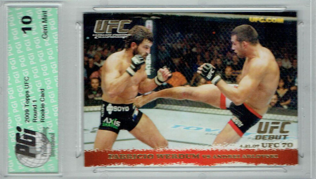 Fabricio Werdum Andrei Arlovski 2009 Topps UFC #63 Gold 1/432 Rookie Card PGI 10