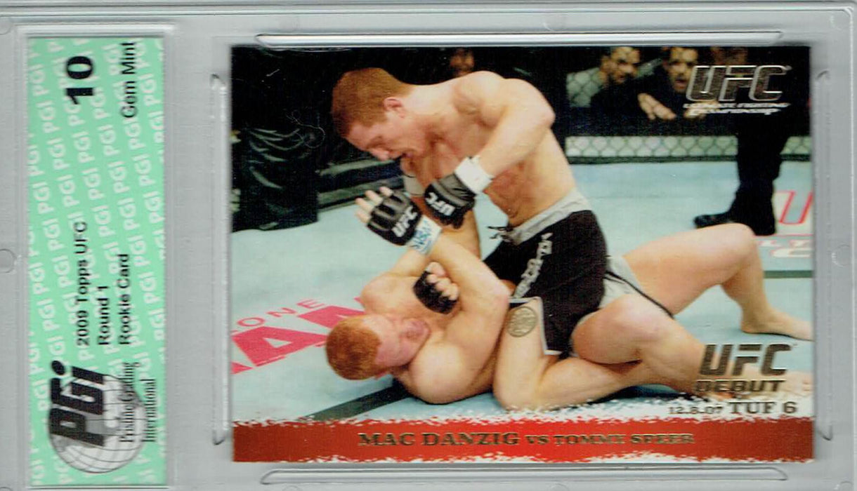 Mac Danzig Tommy Speer 2009 Topps UFC #75 Gold 432 Made Rookie Card PGI 10