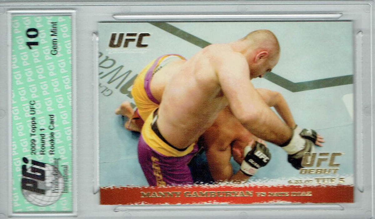 Manny Gamburyan Nate Diaz 2009 Topps UFC #67 Gold 432 Made Rookie Card PGI 10