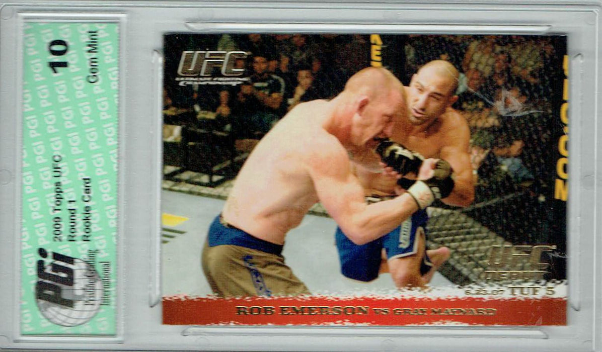 Rob Emerson Gray Maynard 2009 Topps UFC #68 Gold 432 Made Rookie Card PGI 10