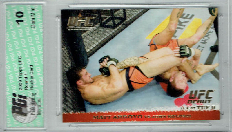 Matt Arroyo John Kolosci 2009 Topps UFC #74 Gold 432 Made Rookie Card PGI 10