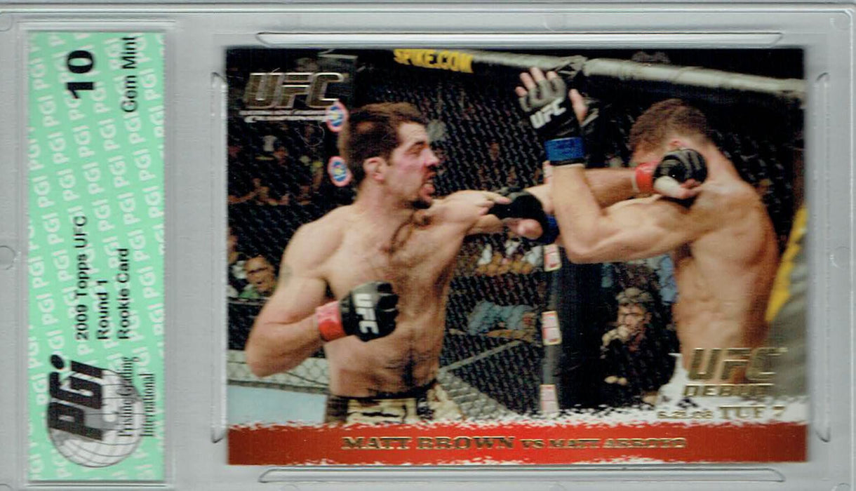 Matt Brown Matt Arroyo 2009 Topps UFC #86 Gold 432 Made Rookie Card PGI 10