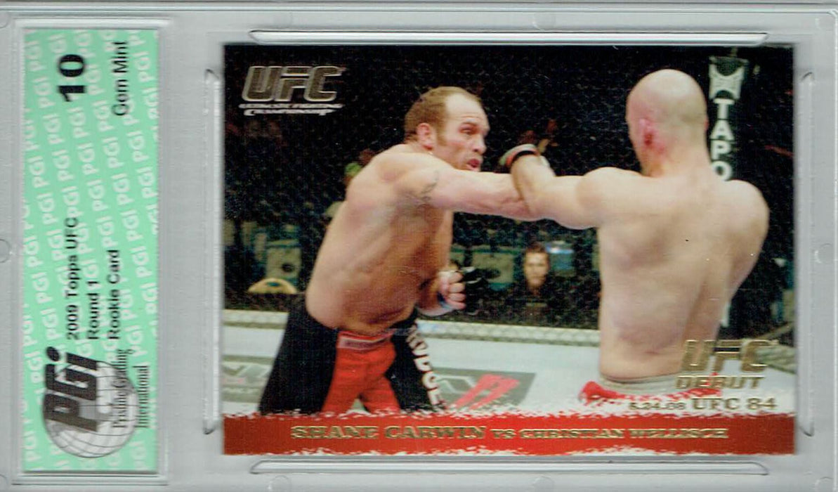 Shane Carwin Christian Wellisch 2009 Topps UFC #84 Gold 1/432 Rookie Card PGI 10