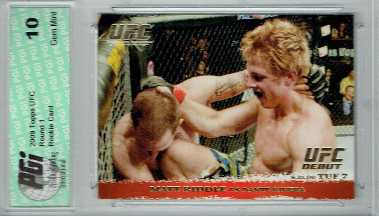 Matt Riddle Dante Rivera 2009 Topps UFC #85 Gold 432 Made Rookie Card PGI 10