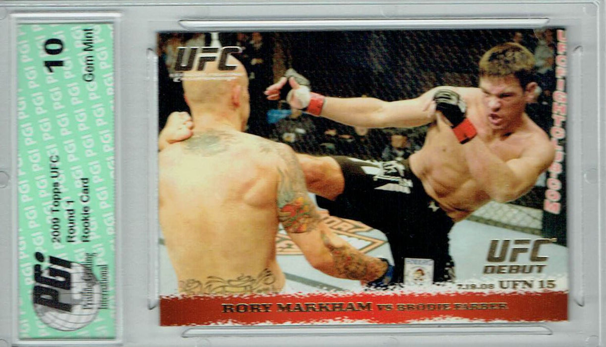 Rory Markham Brodie Farber 2009 Topps UFC #90 Gold 432 Made Rookie Card PGI 10