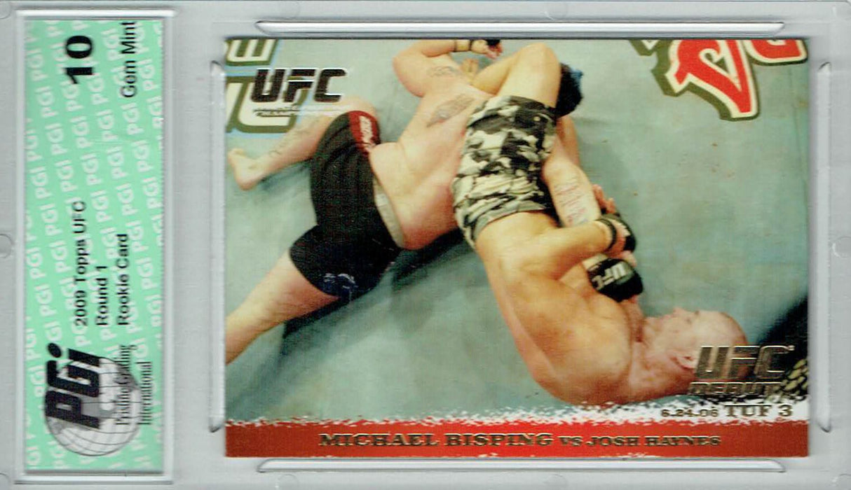 Michael Bisping Josh Haynes 2009 Topps UFC #42 Gold 432 Made Rookie Card PGI 10