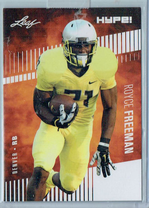 Mint Royce Freeman 2018 Leaf HYPE! #13 Only 5000 Made! Rare Rookie Card