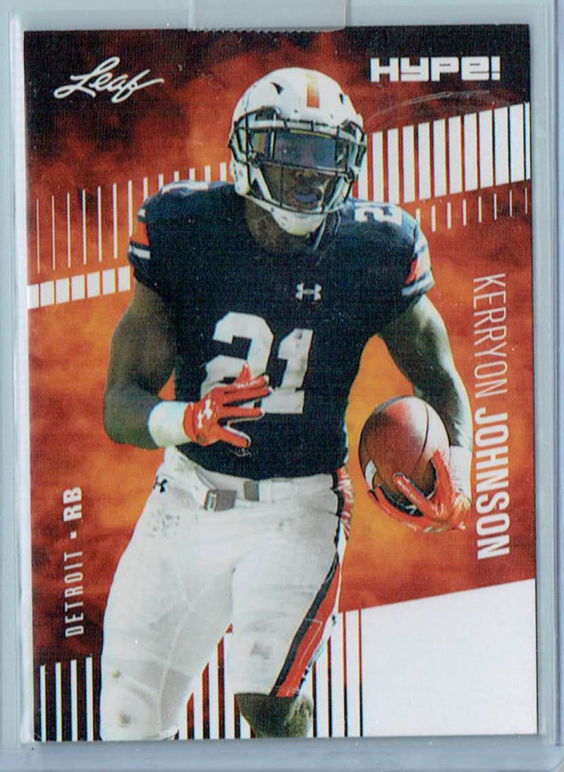 Mint Kerryon Johnson 2018 Leaf HYPE #14 Only 5000 Made Rare Rookie Card