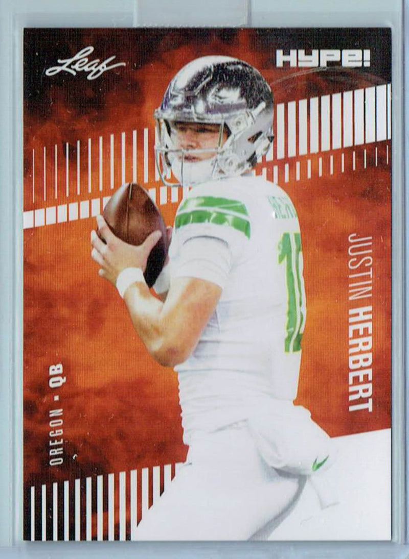 Mint Justin Herbert 2020 Leaf HYPE #27 Only 5000 Made Rare Rookie Card