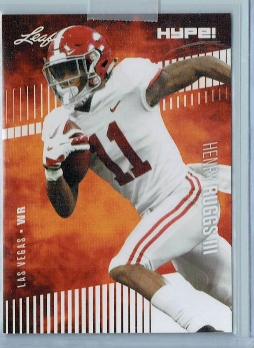 Henry Ruggs Rookie Mint Henry Ruggs 2020 Leaf HYPE! #37 Only 5000 Made! Rare Rookie Card ...