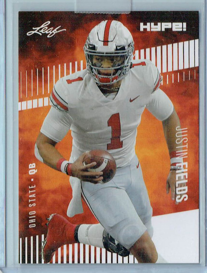 Mint Justin Fields 2021 Leaf HYPE #50a Only 5000 Made Rare Rookie Card