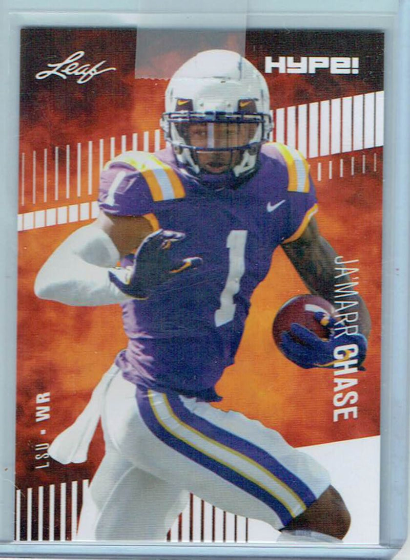 Mint Ja'Marr Chase 2021 Leaf HYPE #52 Only 5000 Made Rare Rookie Card