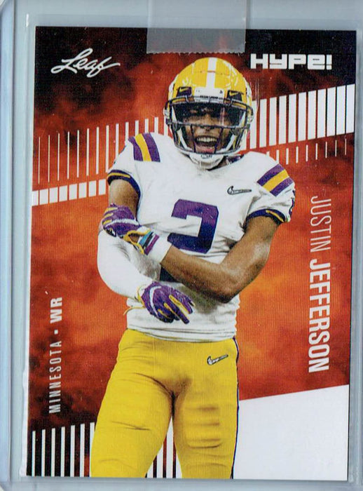 Mint Justin Jefferson 2020 Leaf HYPE! #54 Only 5000 Made! Rare Rookie Card