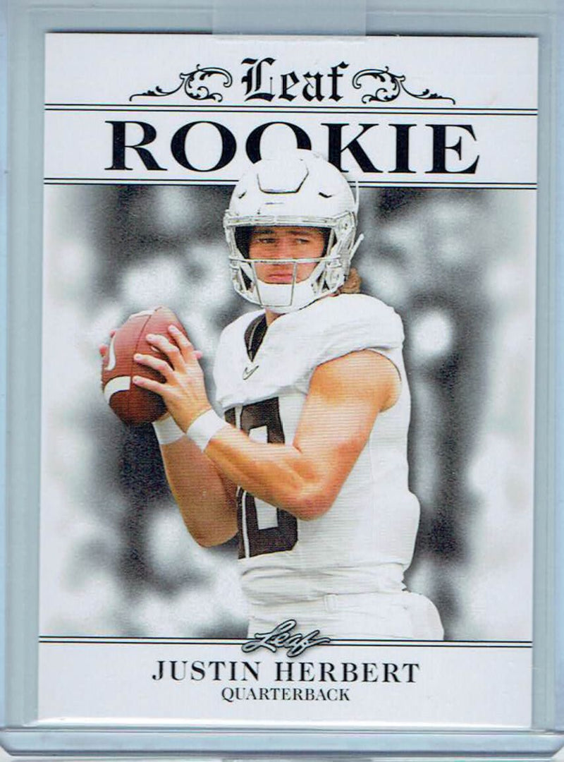 Mint Justin Herbert 2020 Leaf Exclusive #4 Only 5000 Made Rare Rookie Card
