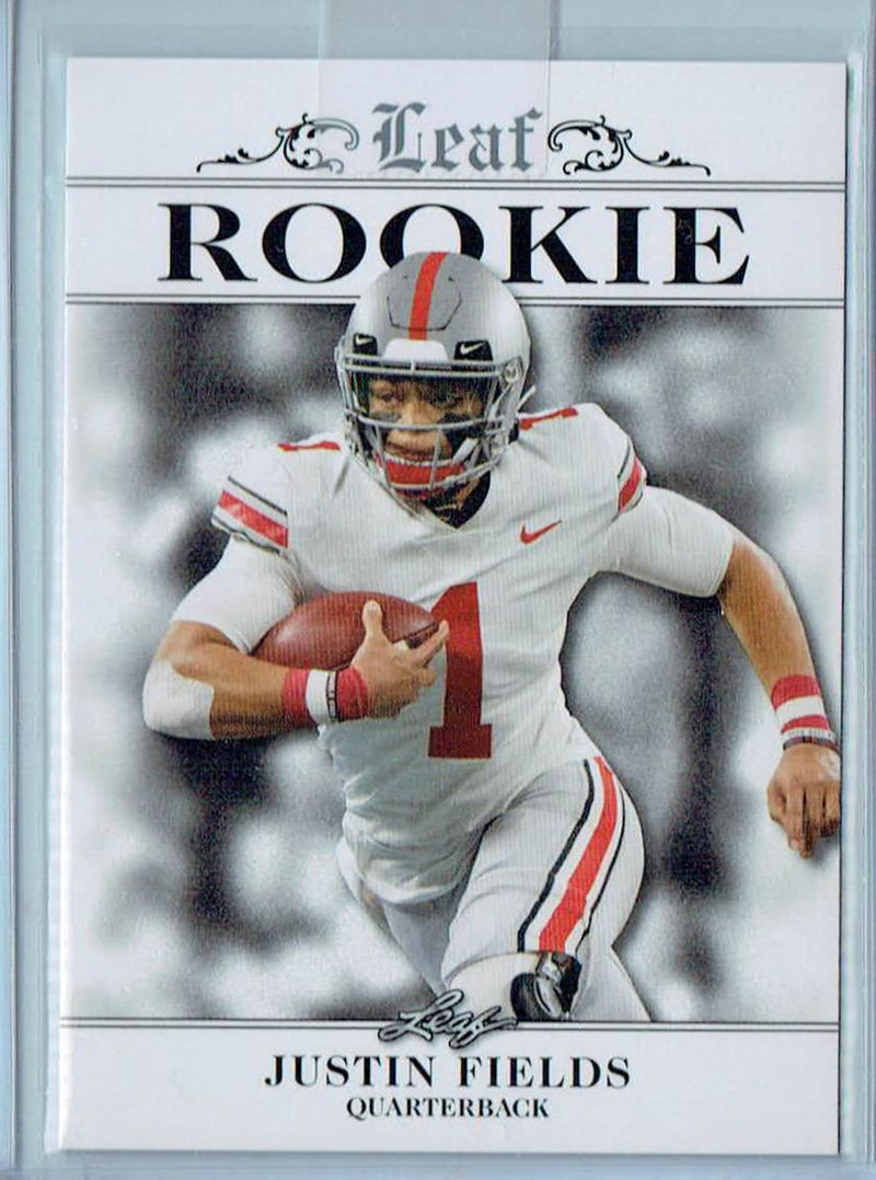 Mint Justin Fields 2021 Leaf Exclusive #1 Only 5000 Made Rare Rookie Card