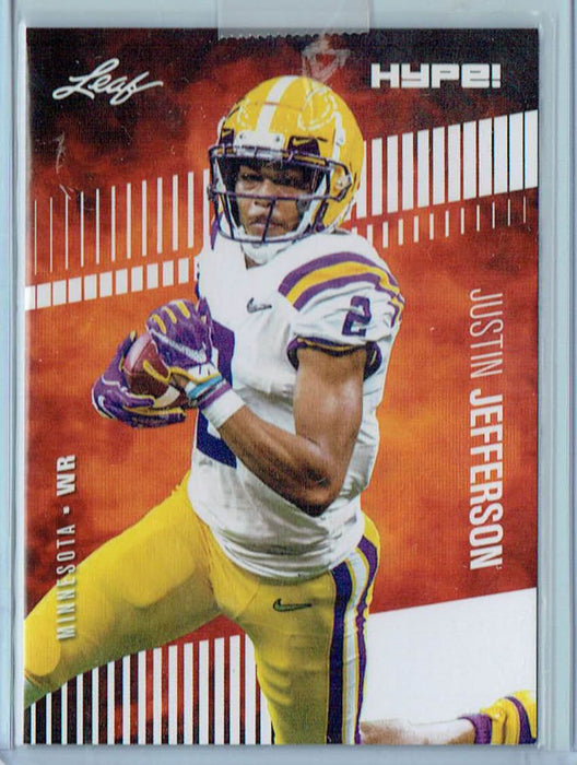 Mint Justin Jefferson 2020 Leaf HYPE! #54a Only 5000 Made! Rare Rookie Card