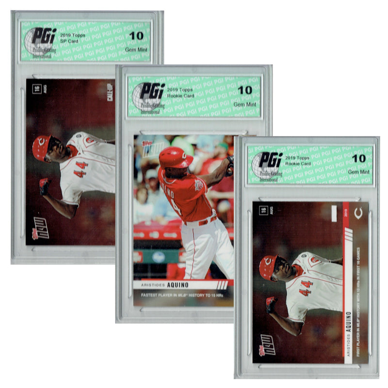 Aristides Aquino 2019 Topps Now Rookie Card 3-Pack MLB Cincinnati Reds PGI 10