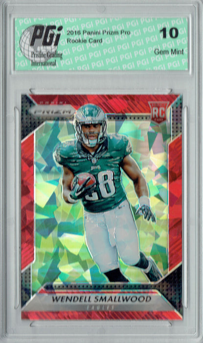Wendell Smallwood 2016 Prizm Pro #73/75 Red Crystals Rookie Card PGI 10