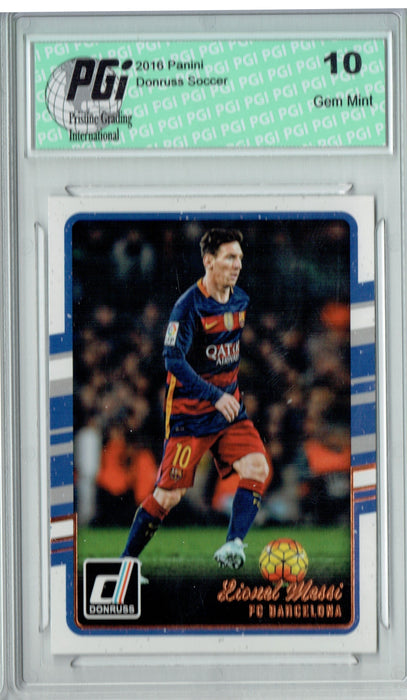 @ Lionel Messi 2016 Donruss Soccer #29 Barcelona Card PGI 10