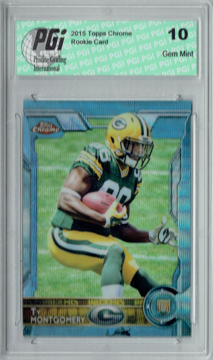 Ty Montgomery 2015 Topps Chrome #119 Blue Wave Refractor Rookie Card PGI 10