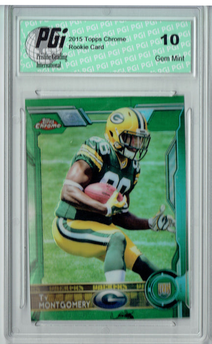 Ty Montgomery 2015 Topps Chrome #119 Green Refractor Rookie Card PGI 10