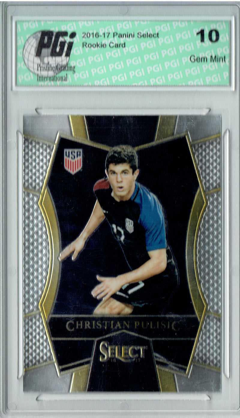 Christian Pulisic 2016 Panini Select #150 USA Variation Rookie Card PGI 10