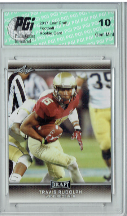 Travis Rudolph 2017 Leaf Draft #68 Rookie Card PGI 10