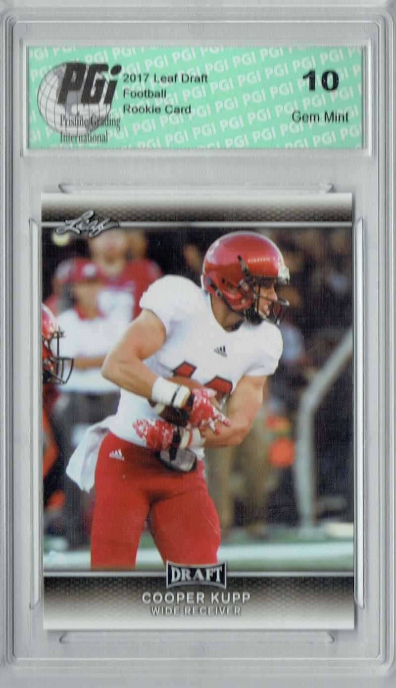 Cooper Kupp Rookie Card PGI 10 Gem Mint Football Trading Card 2017 Leaf Draft #13