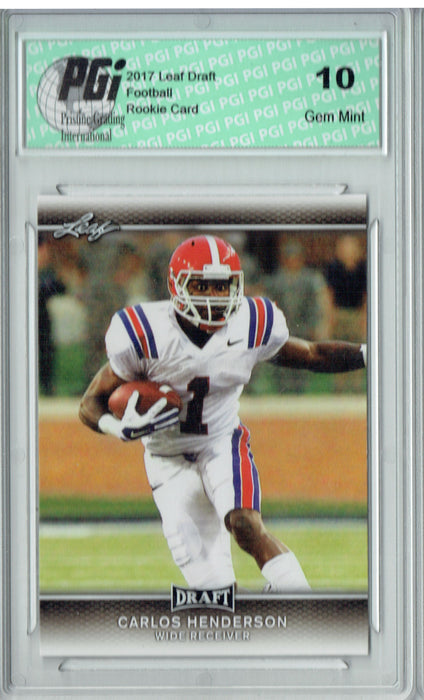 Carlos Henderson 2017 Leaf Draft #9 Rookie Card PGI 10