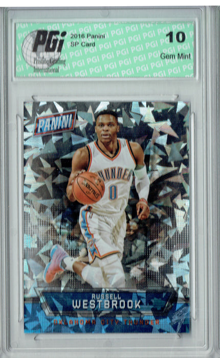 Russell Westbrook 2016 Panini Cracked Ice #16 Only 25 Made Card PGI 10
